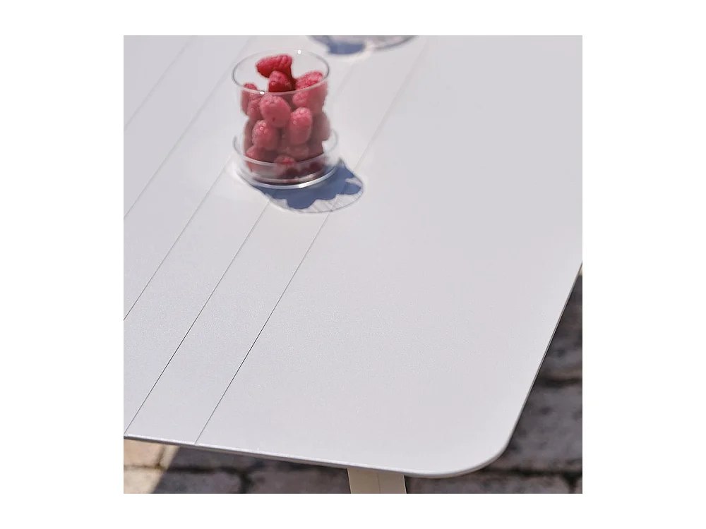 Salon de Jardin d'Angle 7 Places "Manosque" 143cm Gris