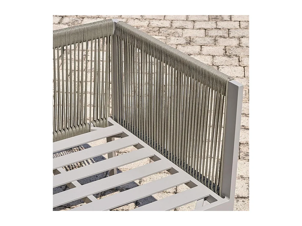 Salon de Jardin d'Angle 7 Places "Manosque" 143cm Gris