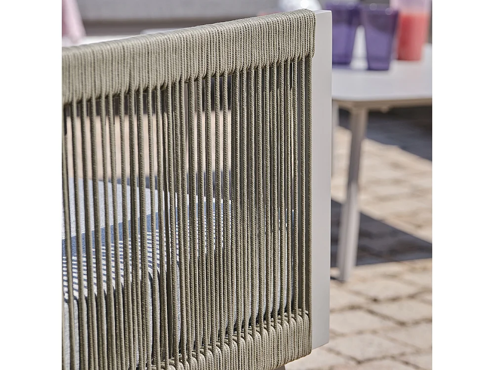 Salon de Jardin d'Angle 7 Places "Manosque" 143cm Gris