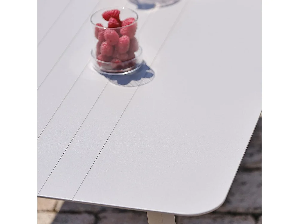 Salon de Jardin d'Angle 7 Places "Manosque" 143cm Gris