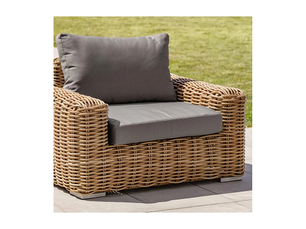 Salon de Jardin 6 Places en Résine Tressée "Borabora" 220cm Marron