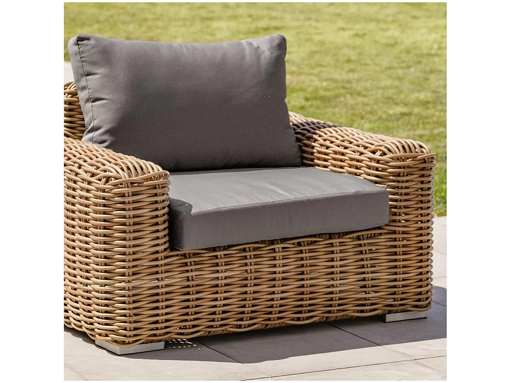 Salon de Jardin 6 Places en Résine Tressée "Borabora" 220cm Marron