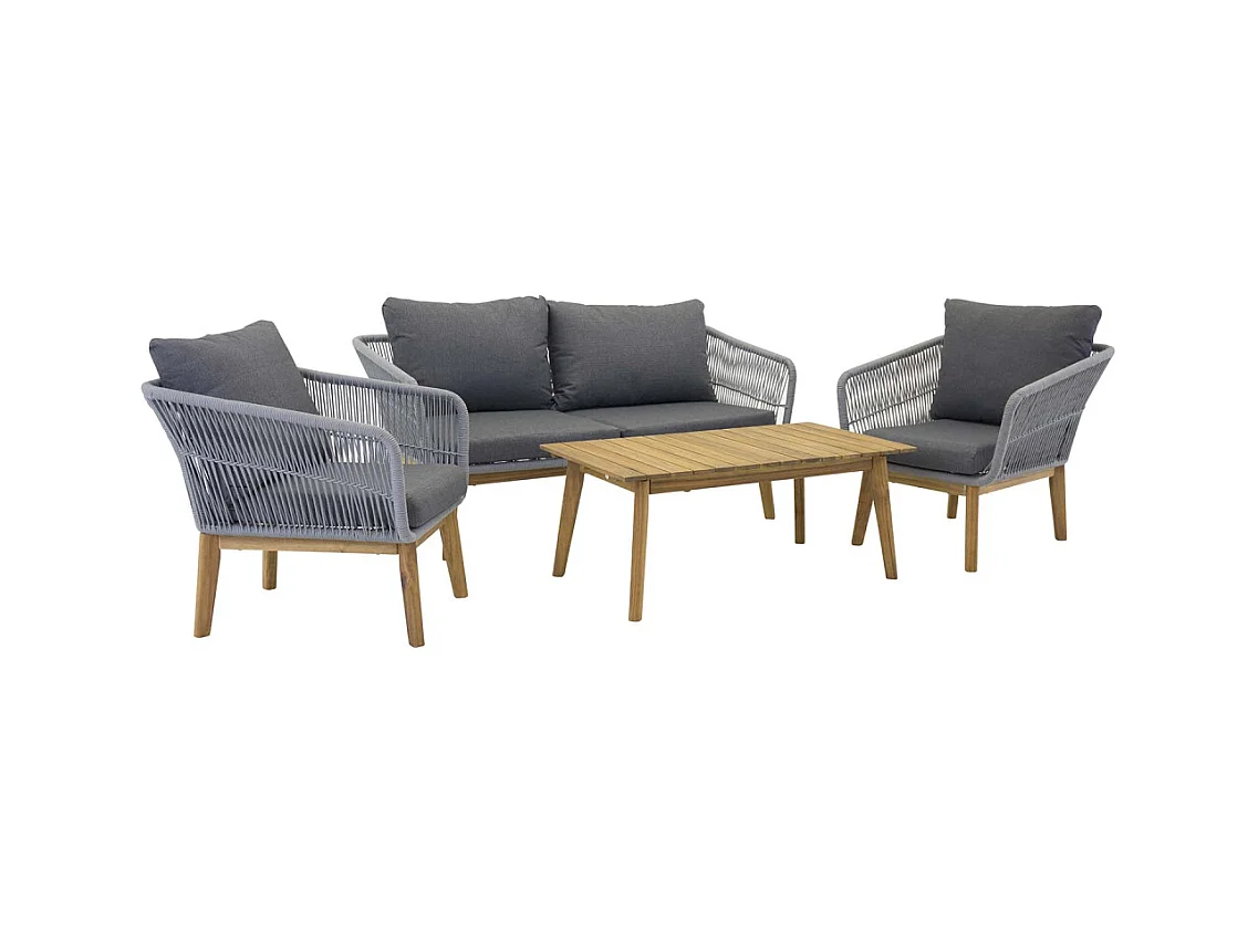 Salon de Jardin en Bois "Chania" 164cm Gris