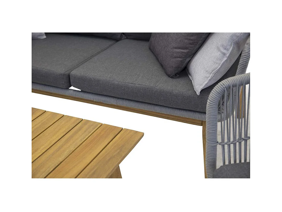 Salon de Jardin en Bois "Chania" 164cm Gris