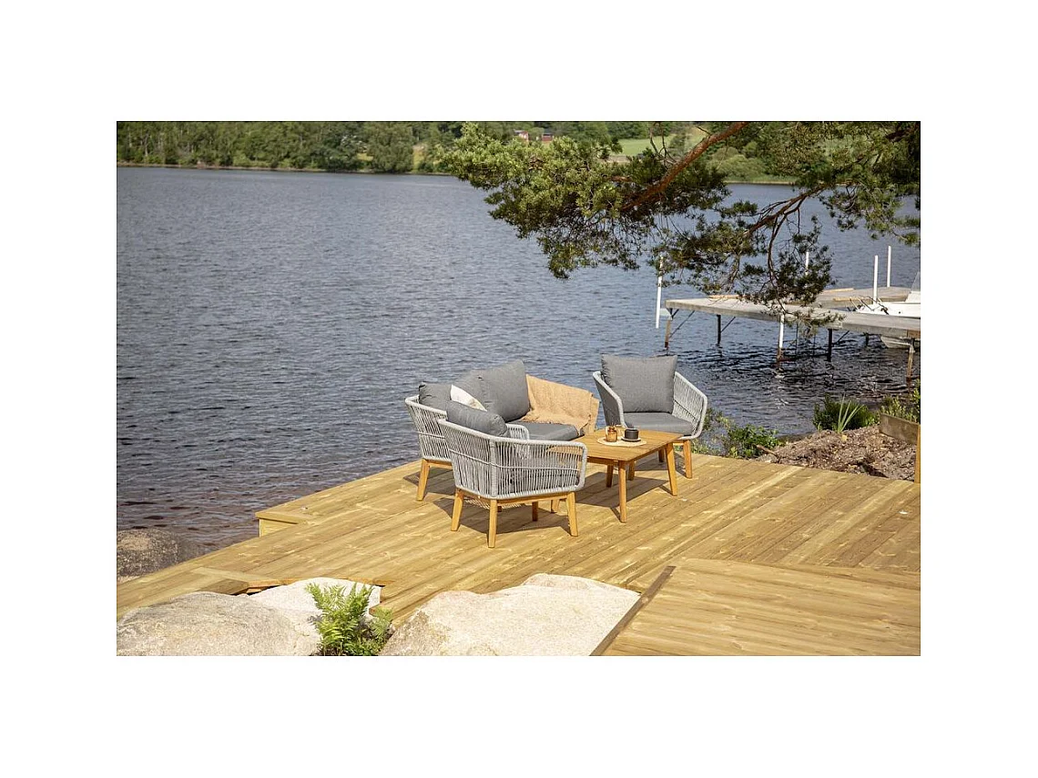 Salon de Jardin en Bois "Chania" 164cm Gris