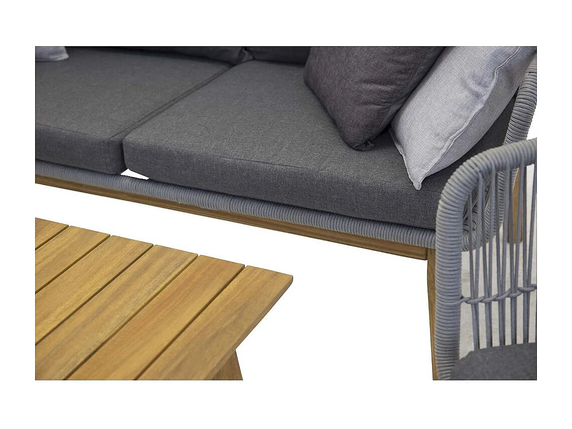 Salon de Jardin en Bois "Chania" 164cm Gris