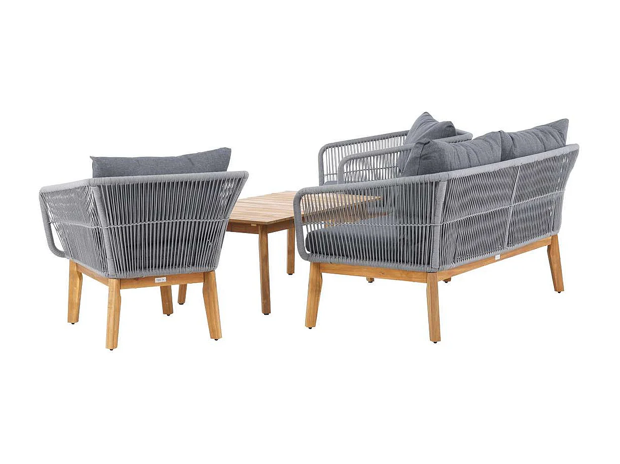 Salon de Jardin en Bois "Chania" 164cm Gris