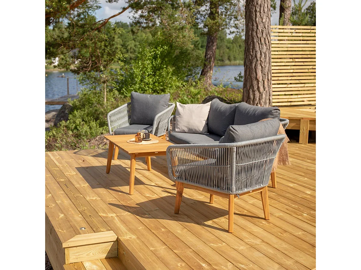 Salon de Jardin en Boi "Chania" 164cm Gri