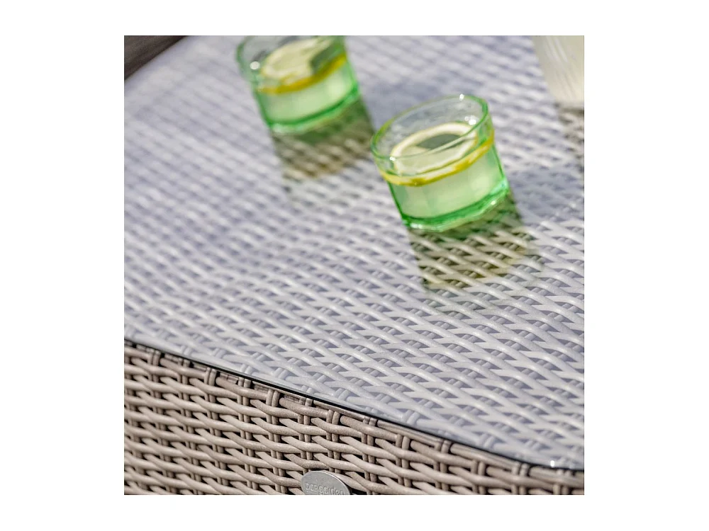 Salon de Jardin 5 Places en Résine Tressée "Isa" 160cm Gris