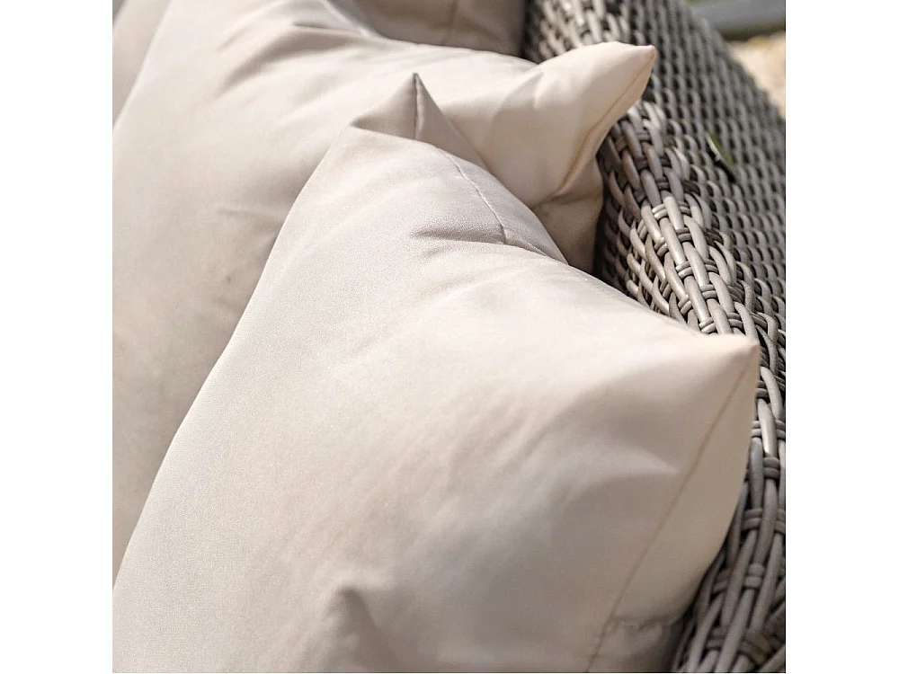 Salon de Jardin 5 Places en Résine Tressée "Isa" 160cm Gris