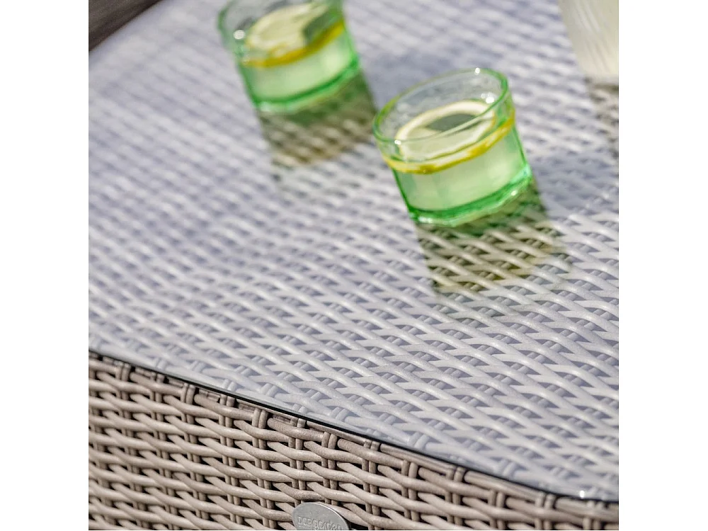 Salon de Jardin 5 Places en Résine Tressée "Isa" 160cm Gris