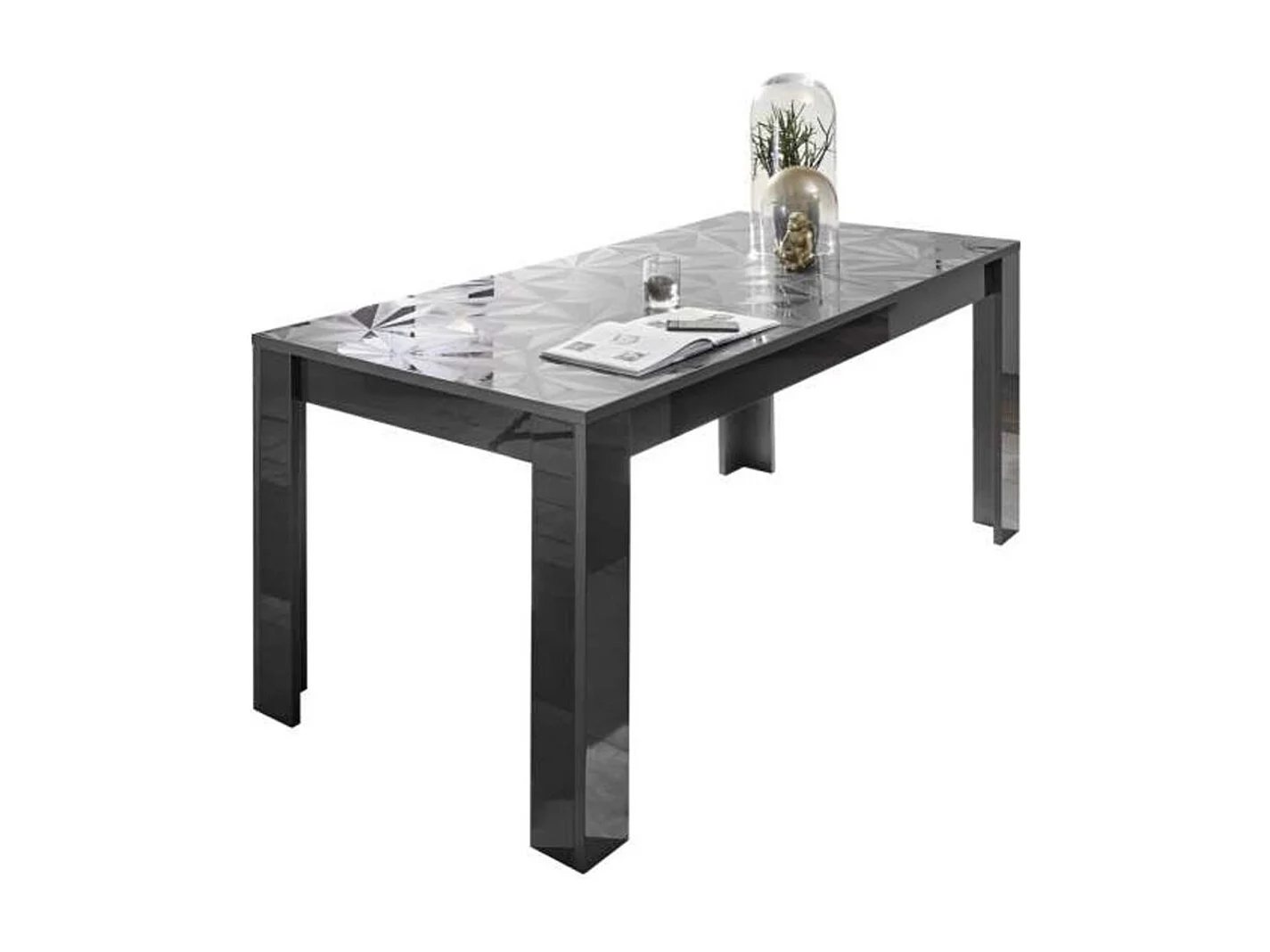 Table à manger extensible LUTHER anthracite 137-185x79x90 cm