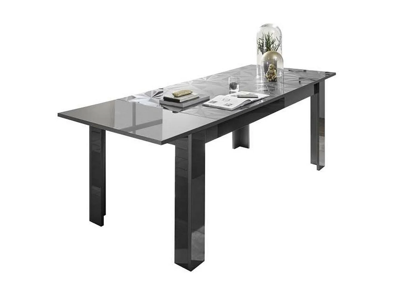 Table à manger extensible LUTHER anthracite 137-185x79x90 cm