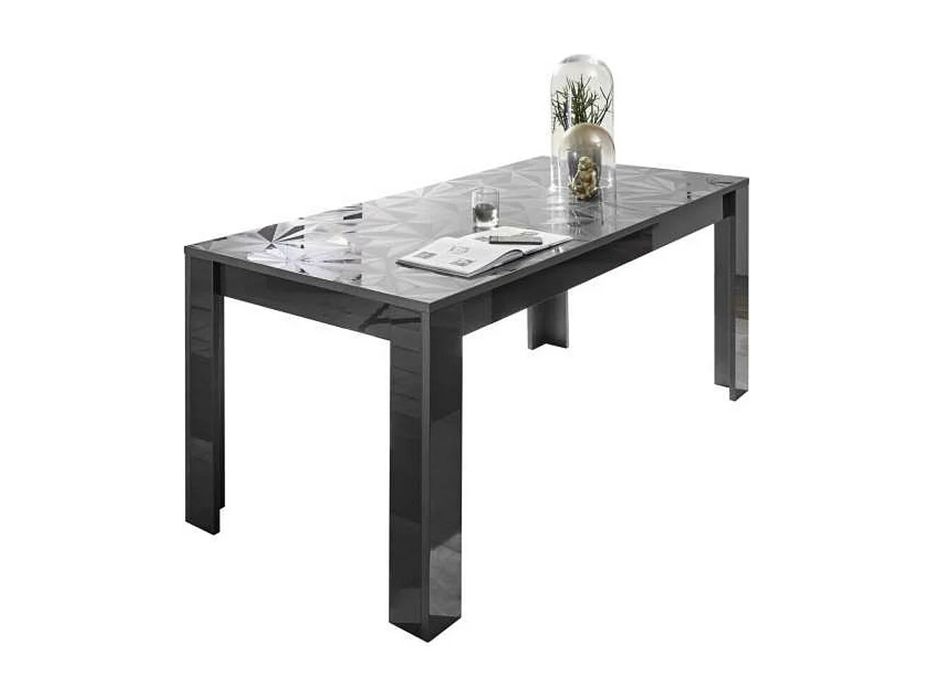Table à manger extensible LUTHER anthracite 137-185x79x90 cm