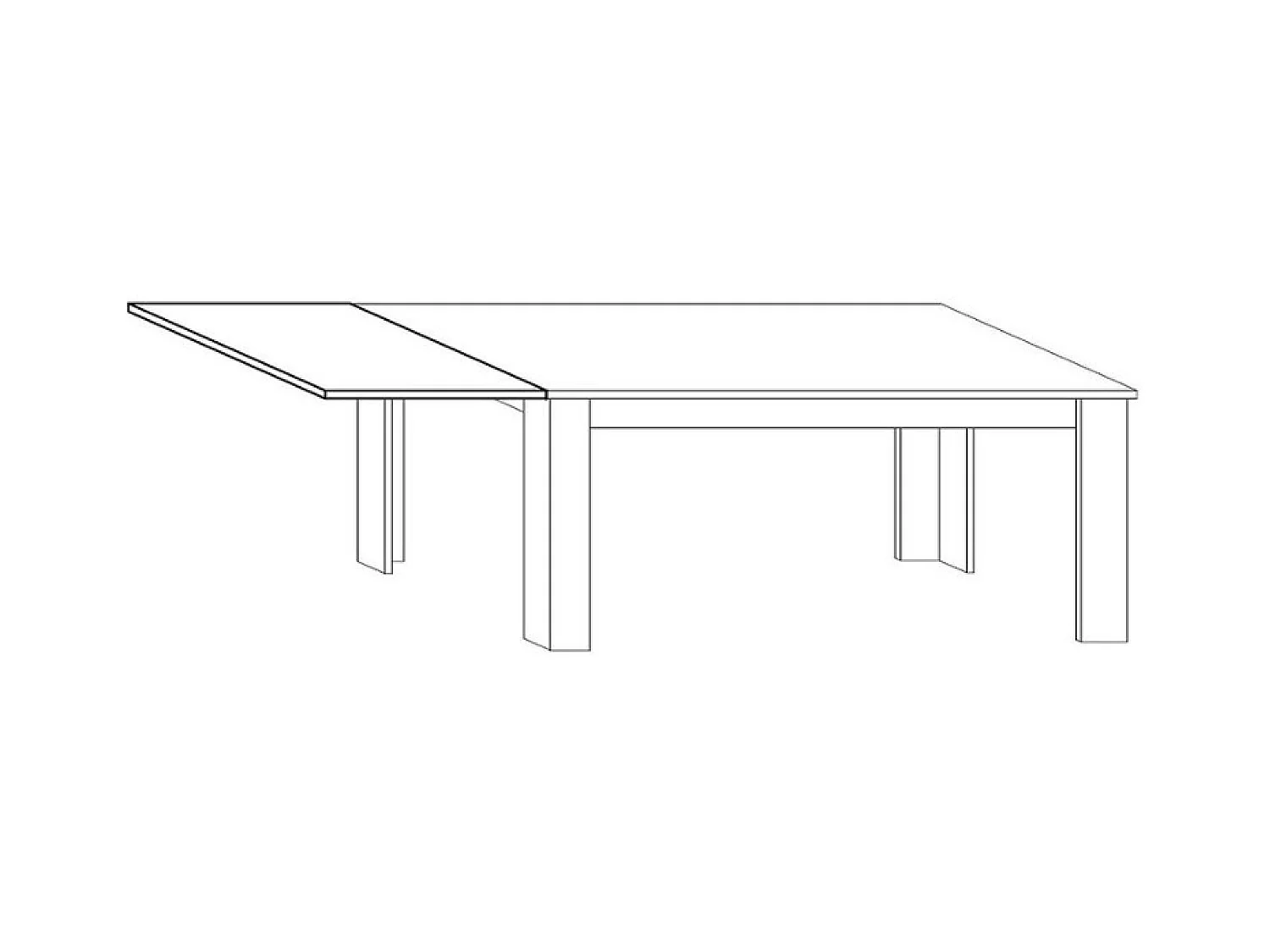 Table à manger extensible BASIC finition blanc laqué 137-185-79-90 cm