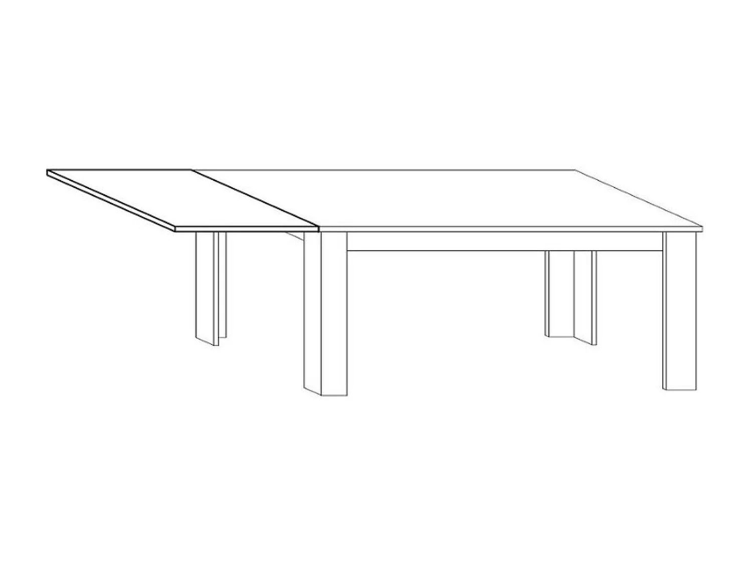Table à manger extensible BASIC finition blanc laqué 137-185-79-90 cm