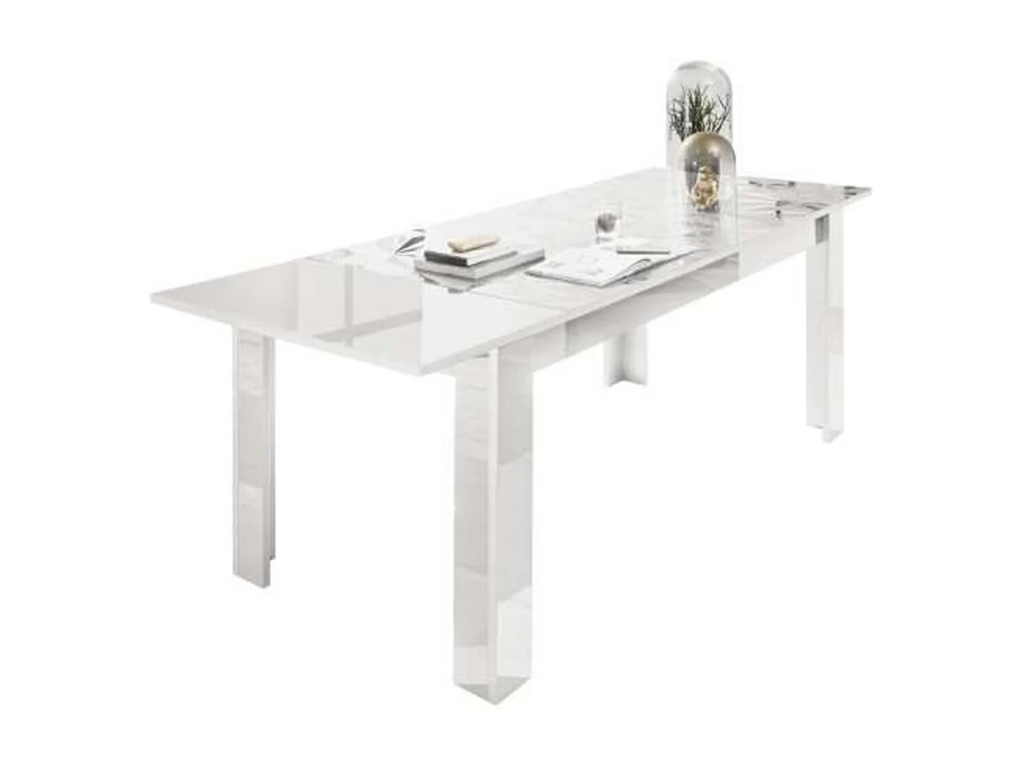 Table à manger extensible LUTHER en blanc 137-185x79x90 cm