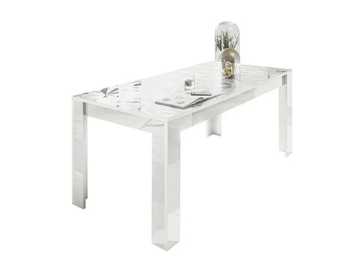 Table à manger extensible LUTHER en blanc 137-185x79x90 cm