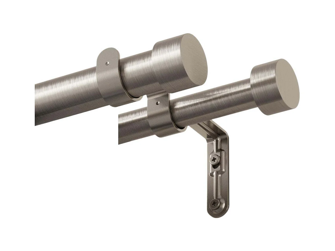 Tringle à rideaux nickel Cappa 305 à 457 cm Double