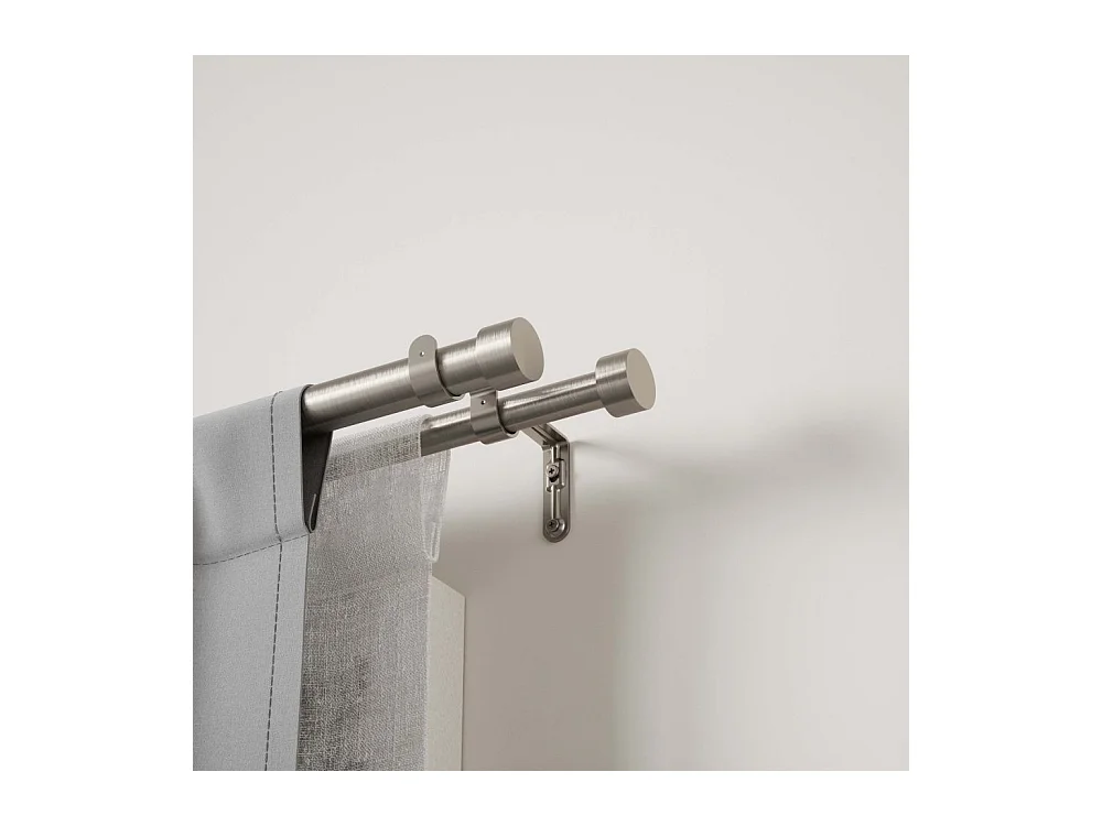 Tringle à rideaux nickel Cappa 305 à 457 cm Double