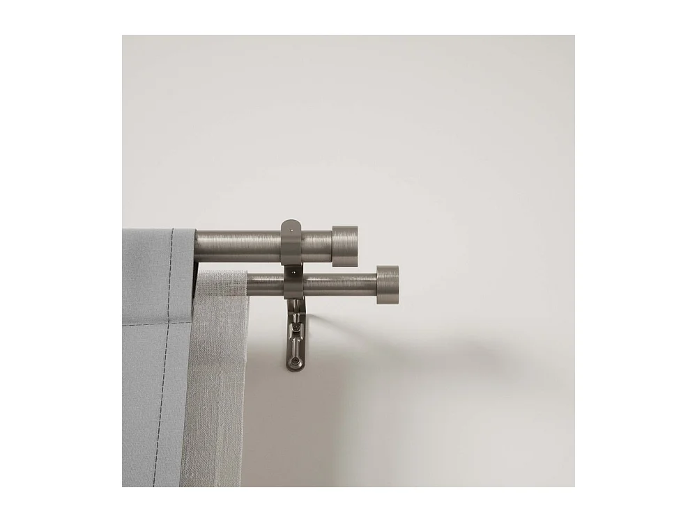 Tringle à rideaux nickel Cappa 305 à 457 cm Double