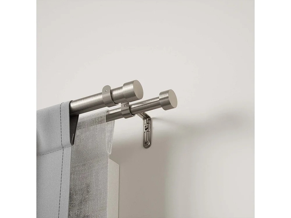 Tringle à rideaux nickel Cappa 305 à 457 cm Double