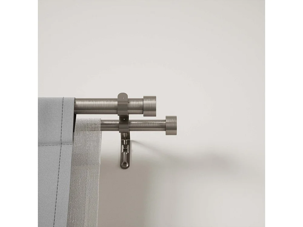 Tringle à rideaux nickel Cappa 305 à 457 cm Double