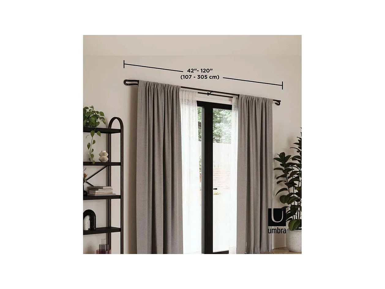 Double tringle à rideaux extensible Midnight