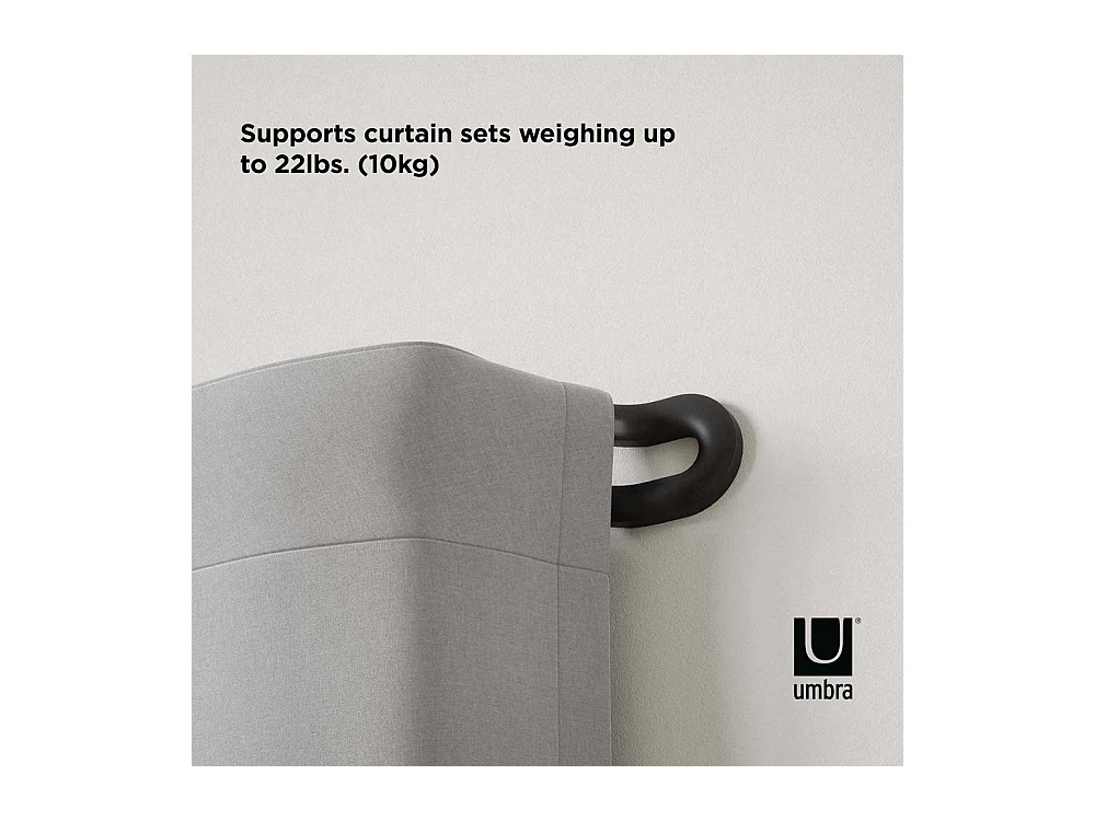 Double tringle à rideaux extensible Midnight