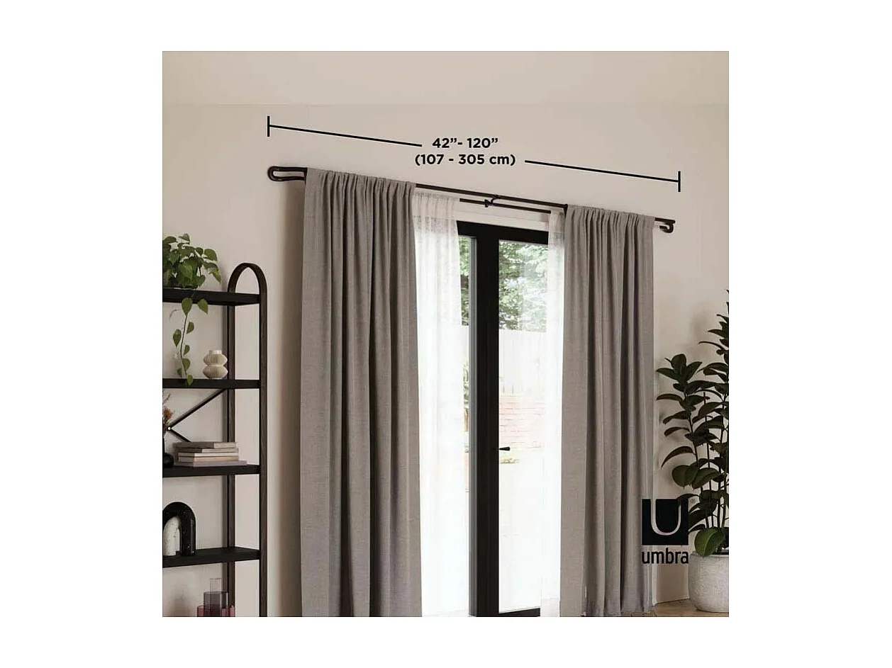 Double tringle à rideaux extensible Midnight