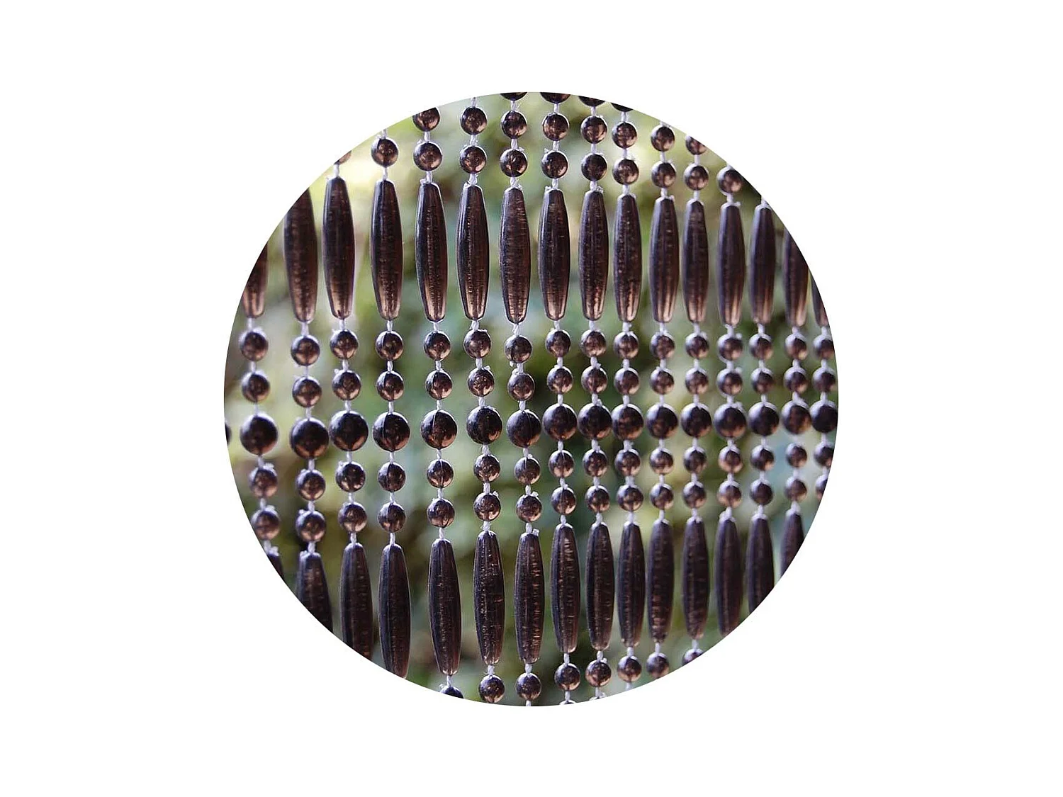 Rideau de porte en perles noires Fréjus 90x210 cm