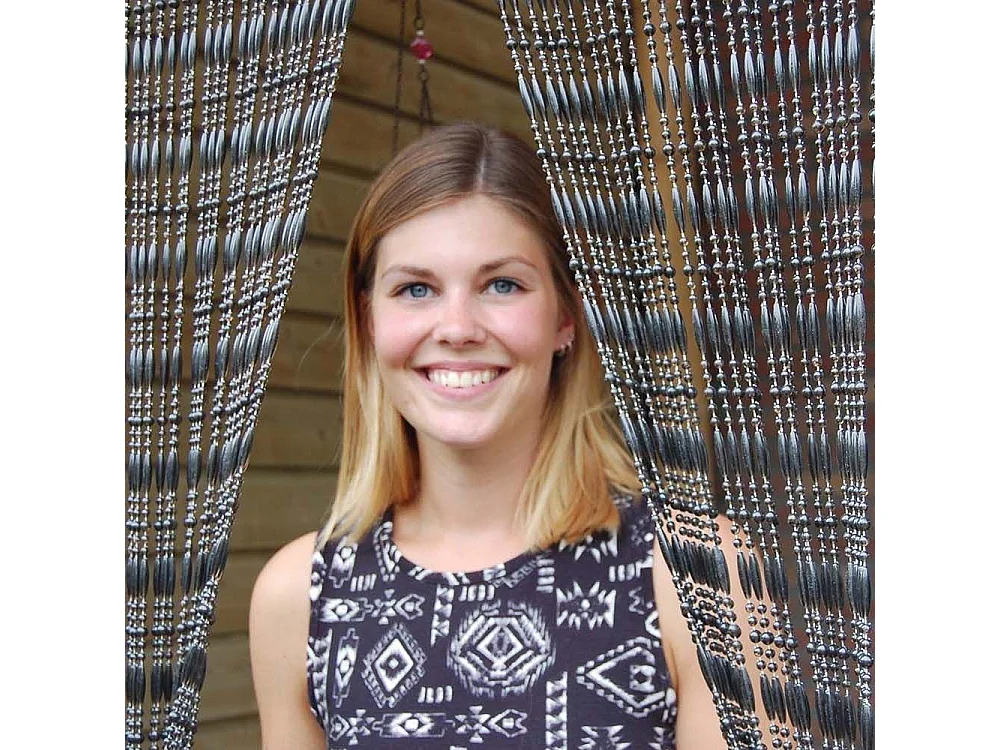 Rideau de porte en perles noires Fréjus 90x210 cm