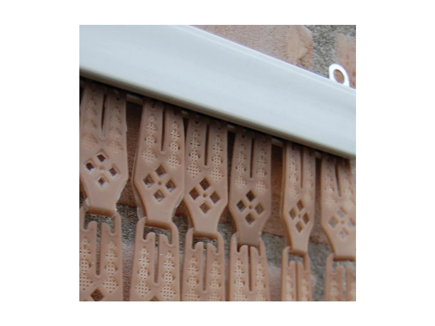 Rideau de porte en clips brun crème et taupe Nimes 100 x 230 cm