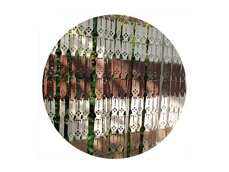 Rideau de porte en clips brun crème et taupe Nimes 100 x 230 cm