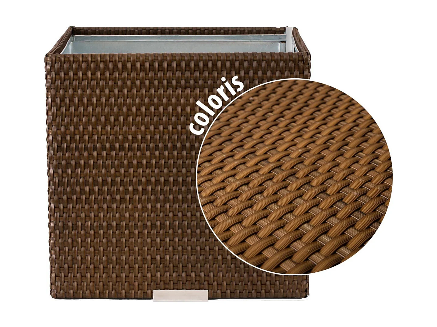 Jardinière en résine tressée 46 x 46 x 46 cm Miel