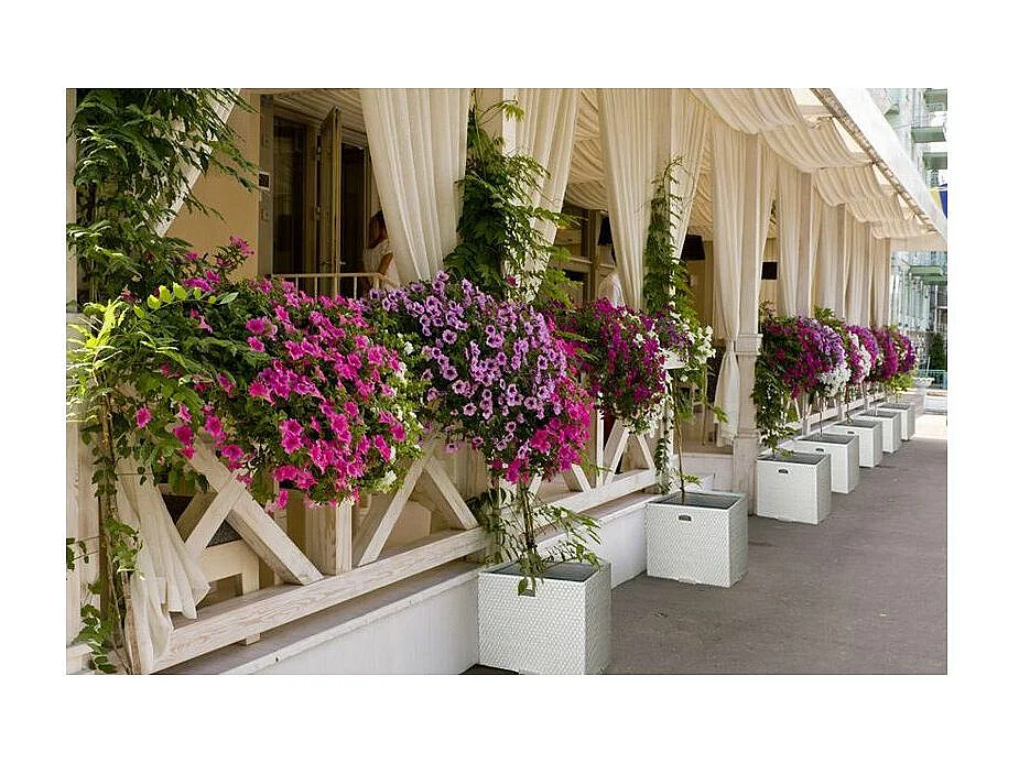 Jardinière en résine tressée 46 x 46 x 46 cm Miel