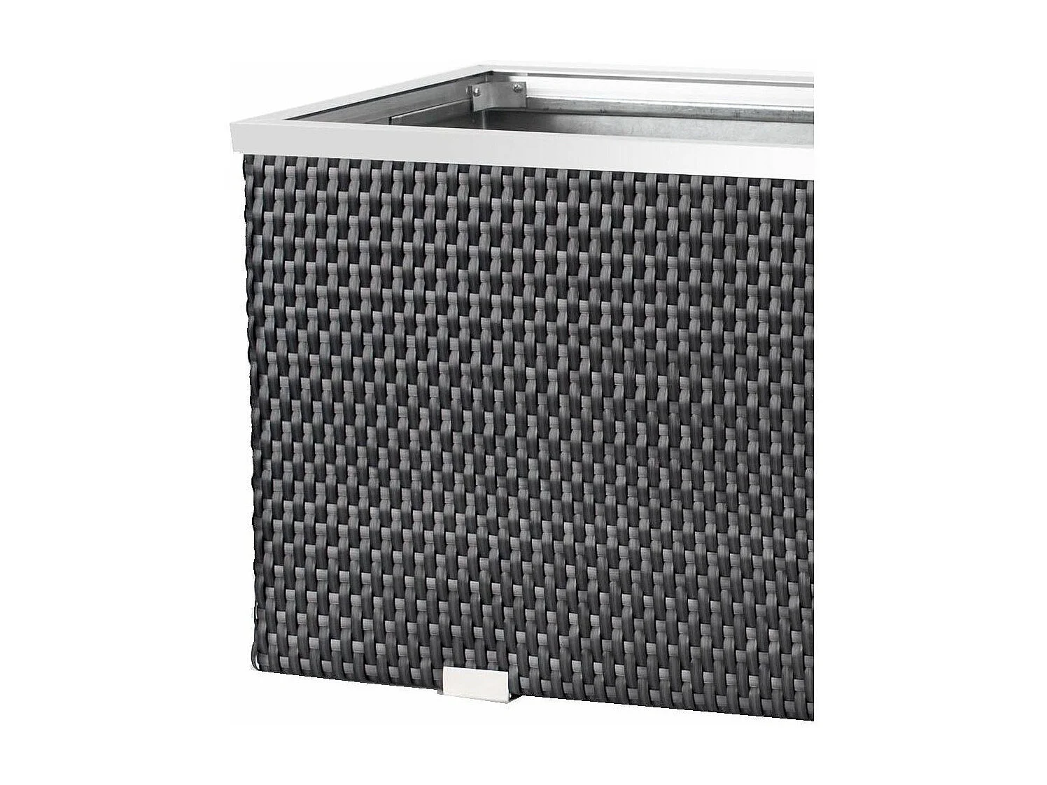 Jardinière en résine tressée avec cadre en aluminium 98 x 25 x 34 cm Anthracite