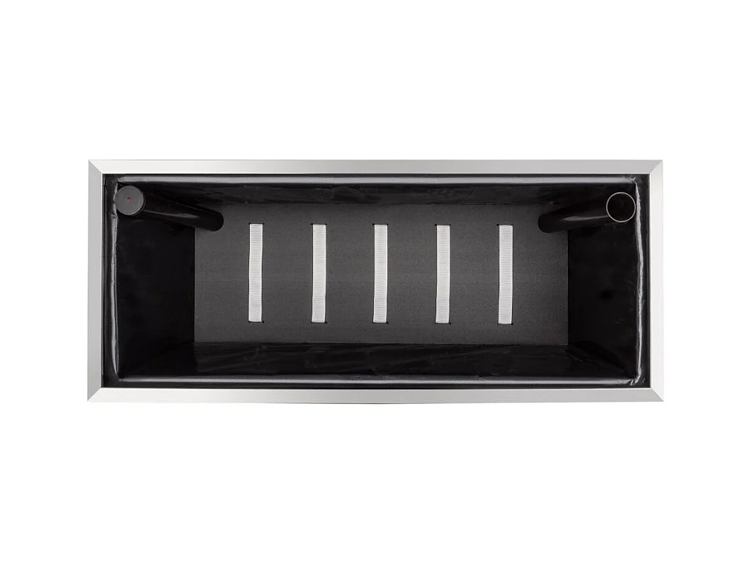 Jardinière en résine tressée avec réserve d'eau et cadre en aluminium 95 x 39 x 43 cm Acier / Anthracite