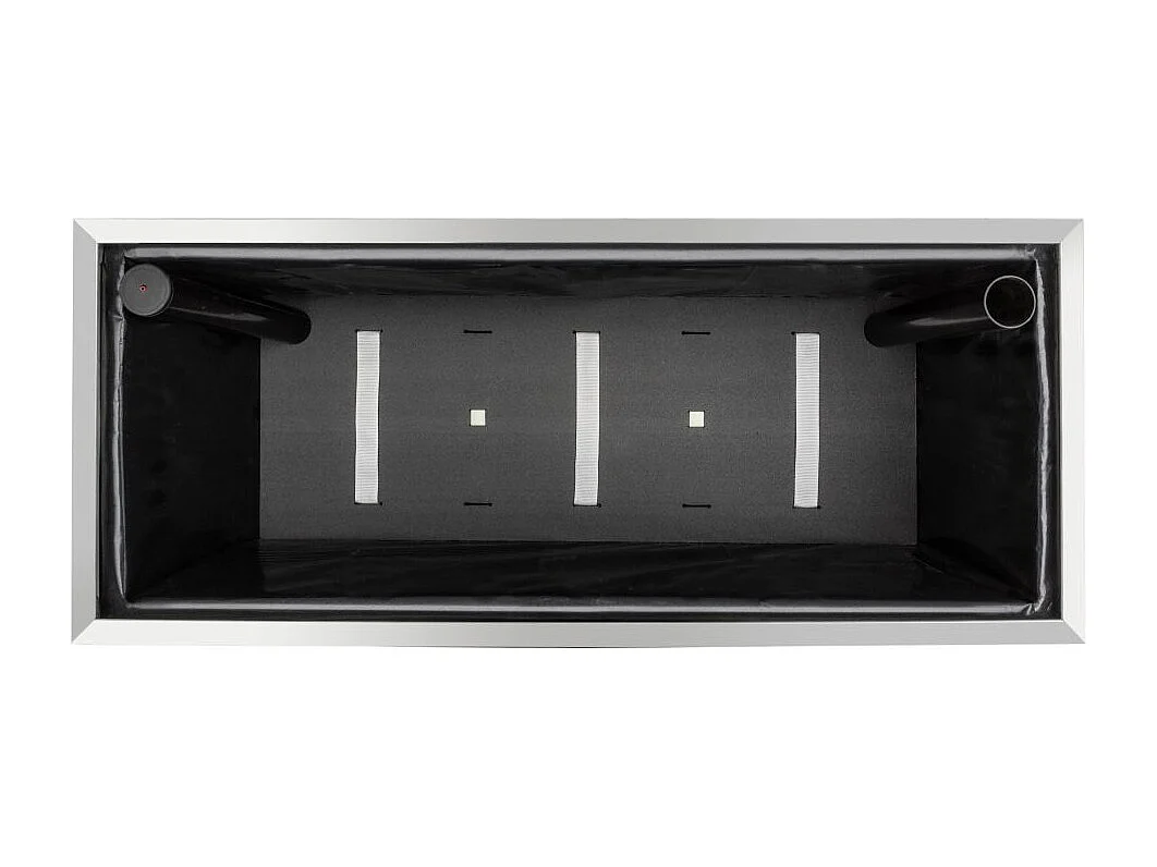 Jardinière en résine tressée avec réserve d'eau et cadre en aluminium 95 x 39 x 43 cm Acier / Anthracite