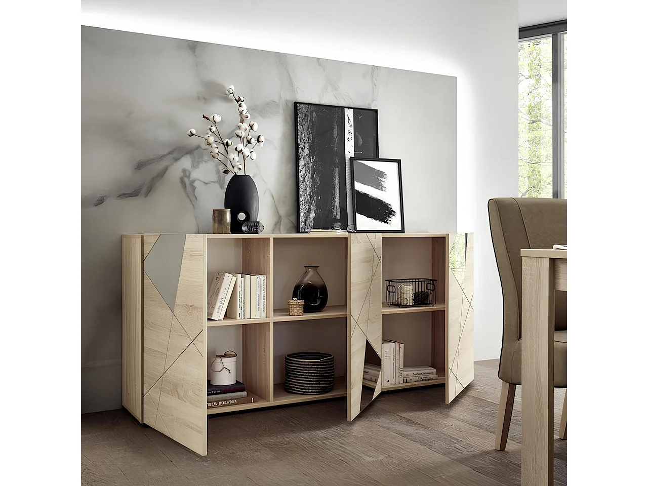 Salle à manger VITTORIA chêne Sonoma - AVEC Buffet