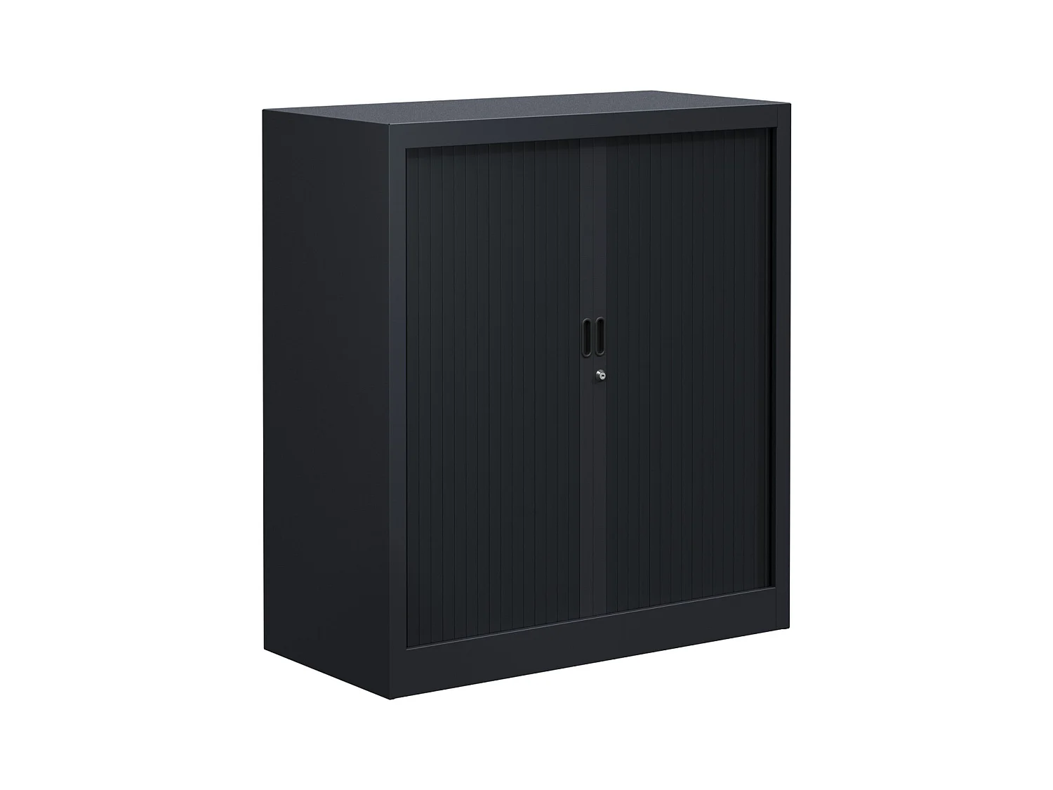 Armoire de bureau portes à rideaux 2 étagères