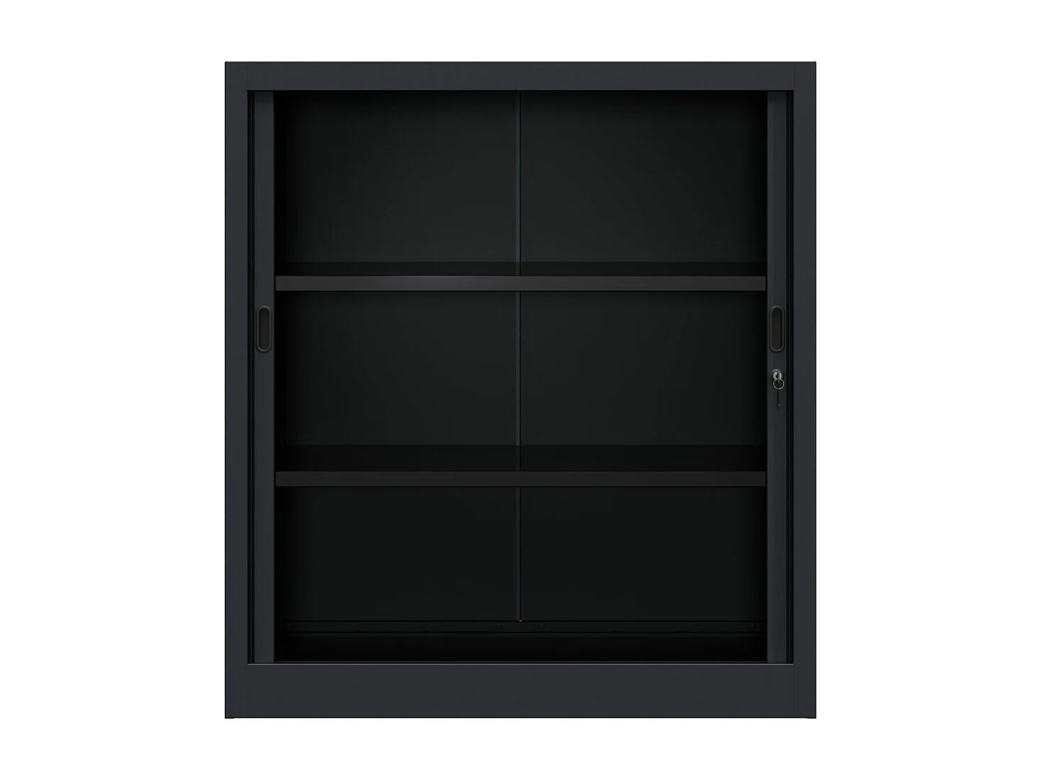 Armoire de bureau portes à rideaux 2 étagères