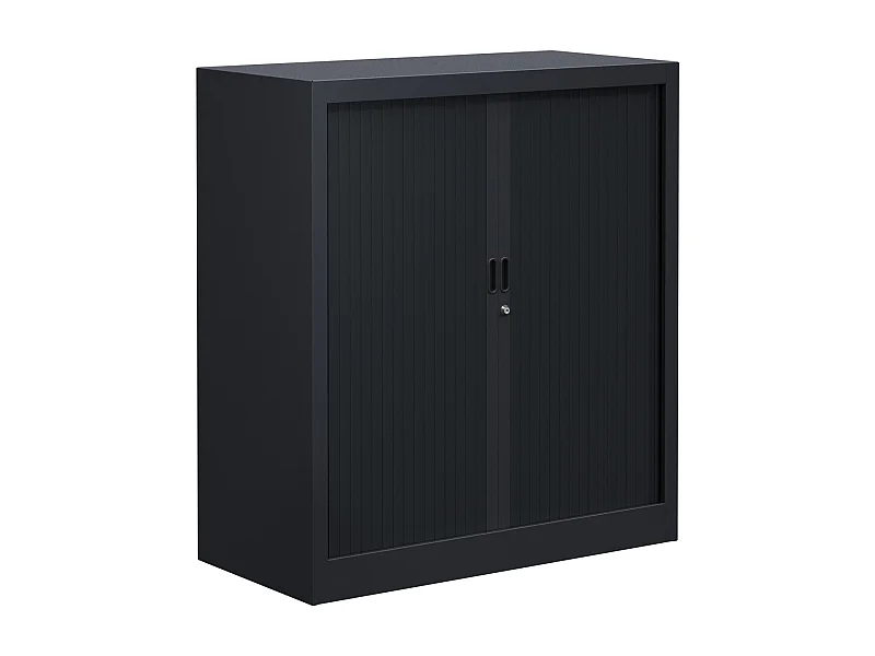 Armoire de bureau portes à rideaux 2 étagères