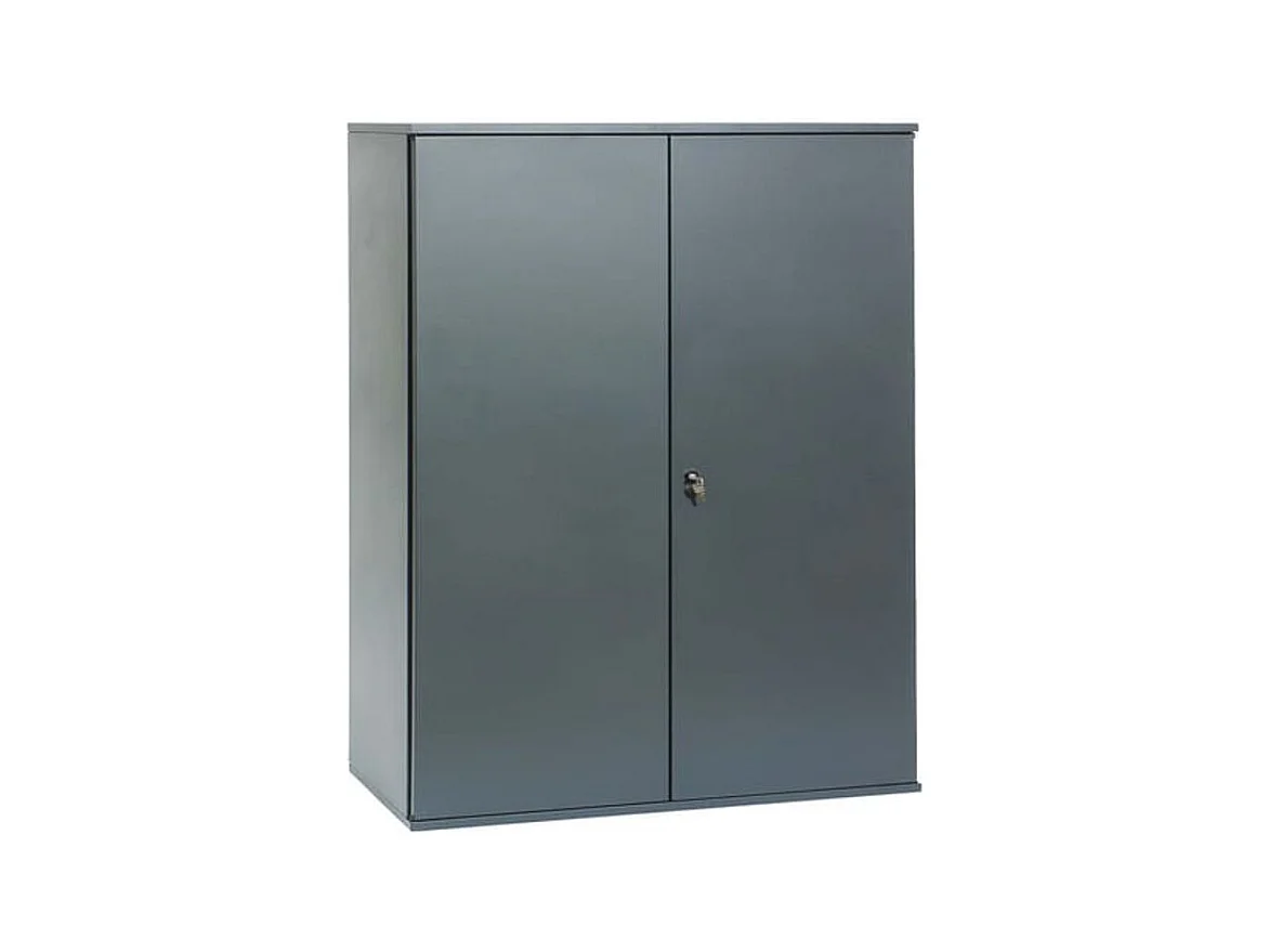 Armoire de bureau métallique anthracite 2 étagères Briko L80xH105xP41