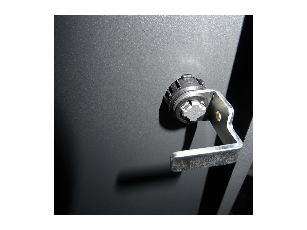 Armoire de bureau métallique anthracite 2 étagères Briko L80xH105xP41