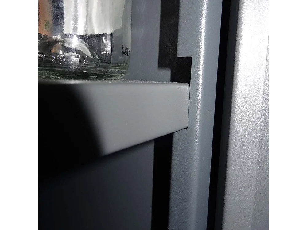 Armoire de bureau métallique anthracite 2 étagères Briko L80xH105xP41