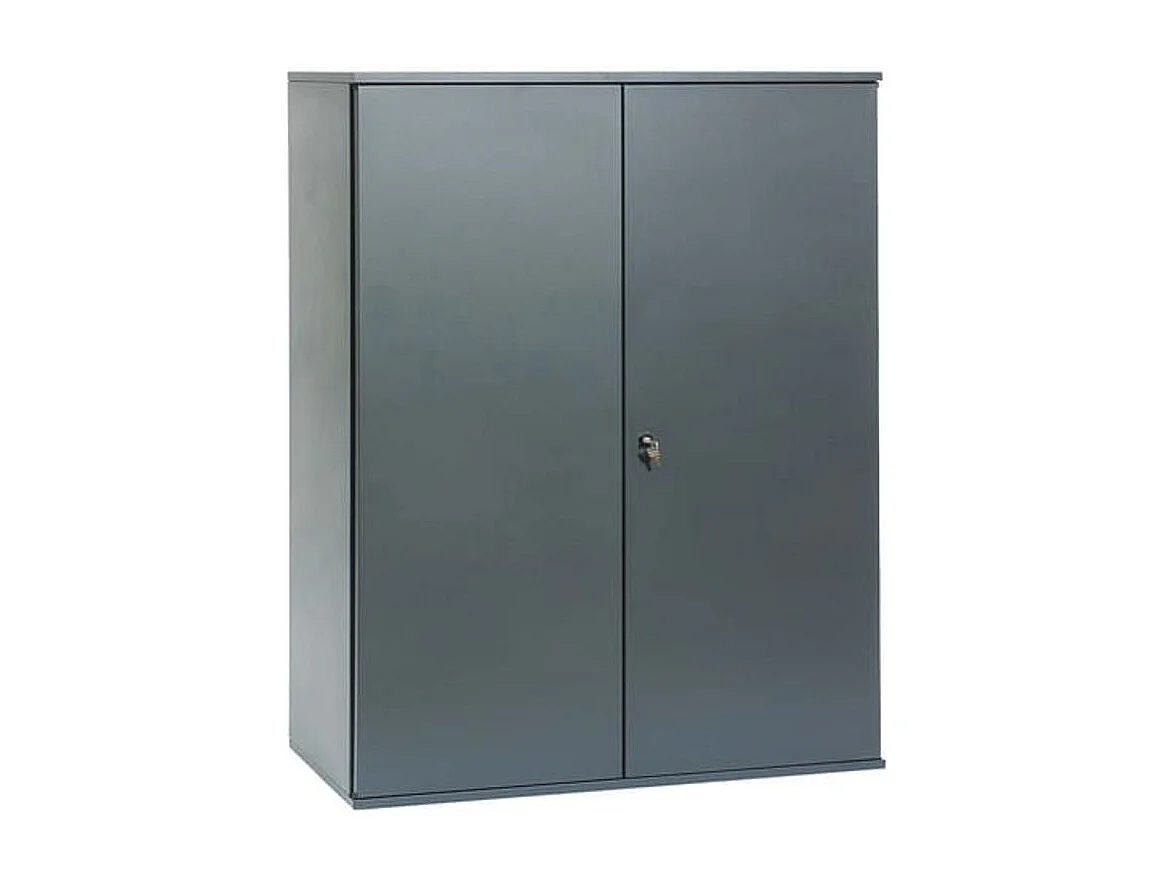 Armoire de bureau métallique anthracite 2 étagères Briko L80xH105xP41