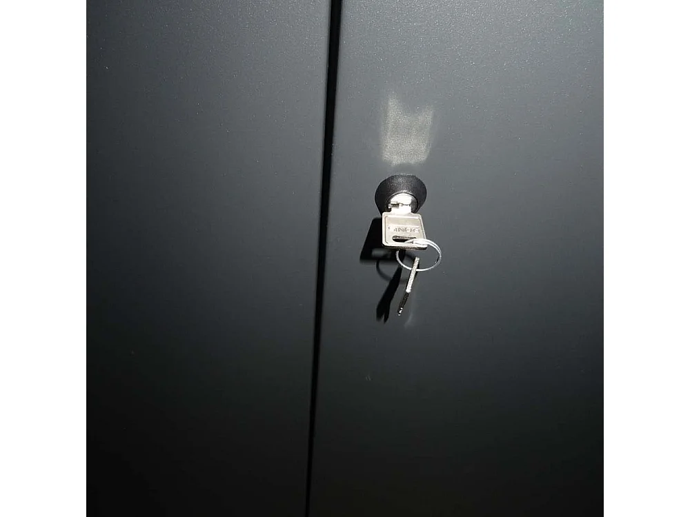 Armoire de bureau métallique anthracite 2 étagères Briko L80xH105xP41