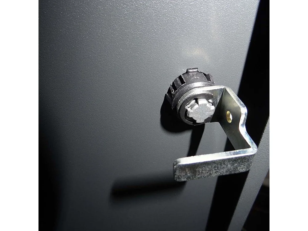 Armoire de bureau métallique anthracite 2 étagères Briko L80xH105xP41