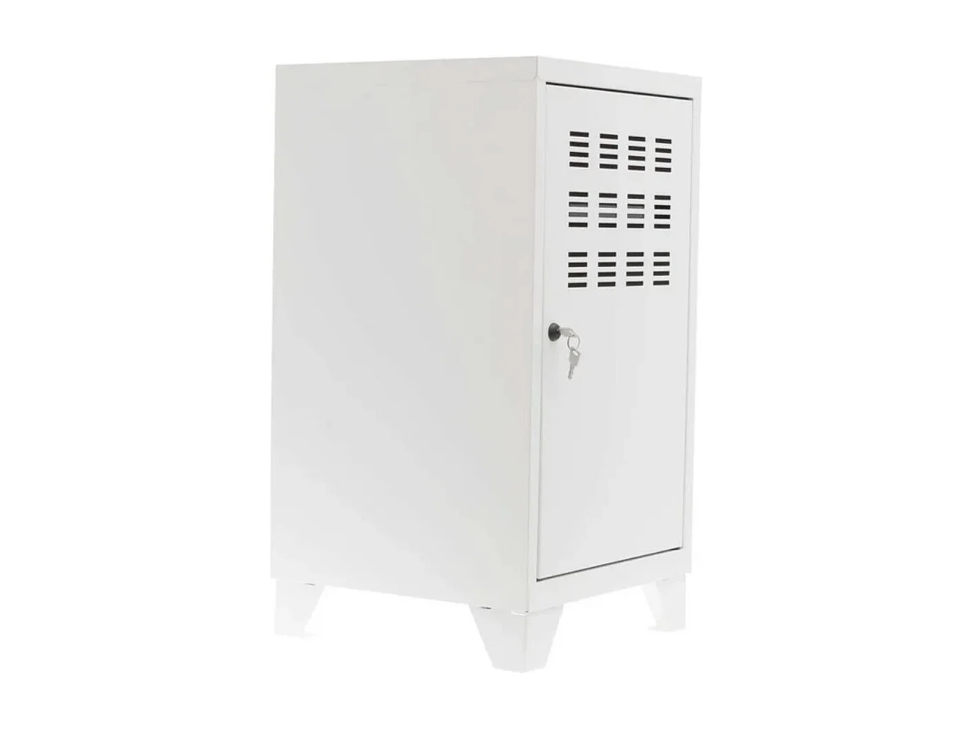 Casier de rangement en métal H 75cm Pikaro 1 porte 1 étagère - Fonctionnalité et élégance-Blanc